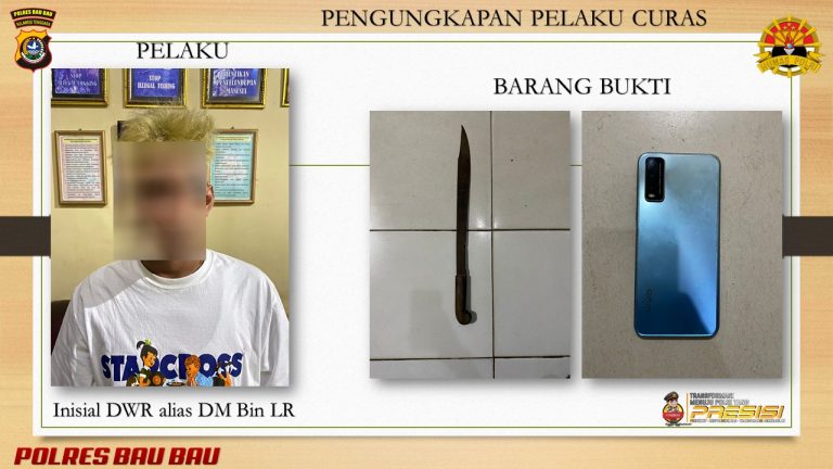 Gerak Cepat, Polres Baubau Bekuk Pencuri HP Bocah