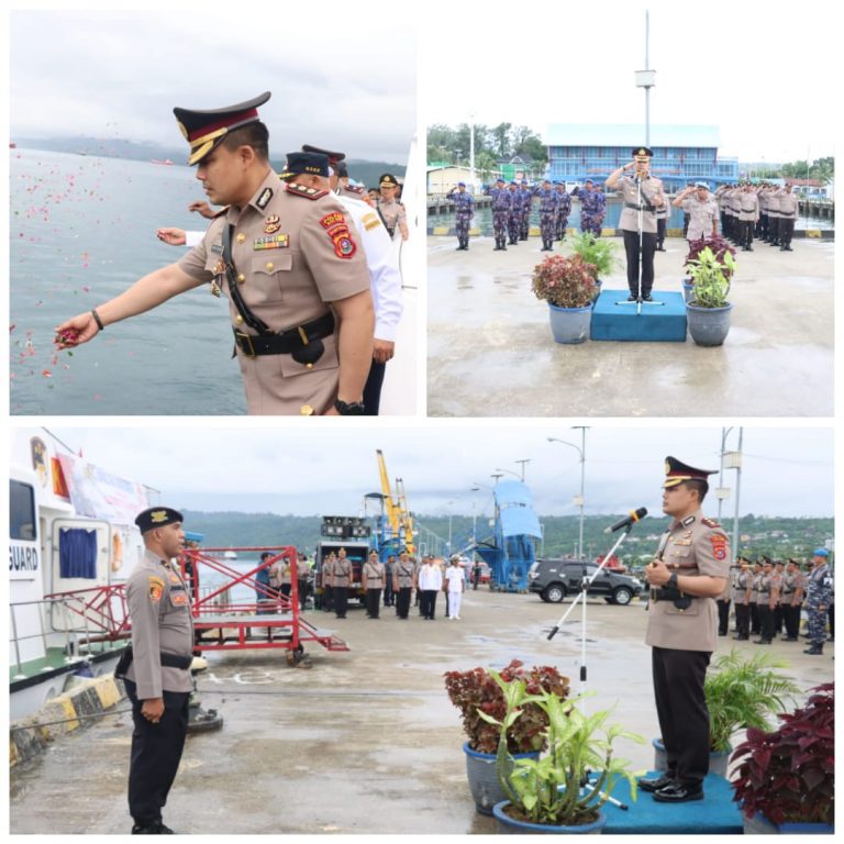 Mengenang Para Pahlawan Polres Baubau Tabur Bunga di Laut