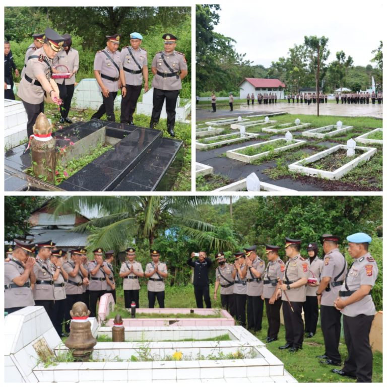 Jelang HUT Bhayangkara Ke 76 Polres Baubau Ziarah ke Taman Makam Pahlawan